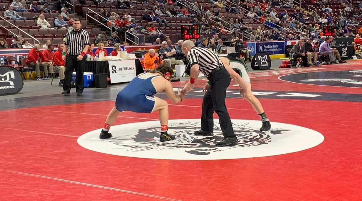 Louie competing at the Pennsylvania state wrestling championships